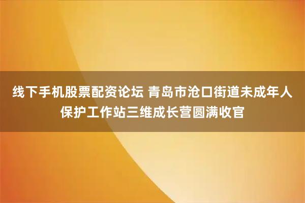 线下手机股票配资论坛 青岛市沧口街道未成年人保护工作站三维成长营圆满收官